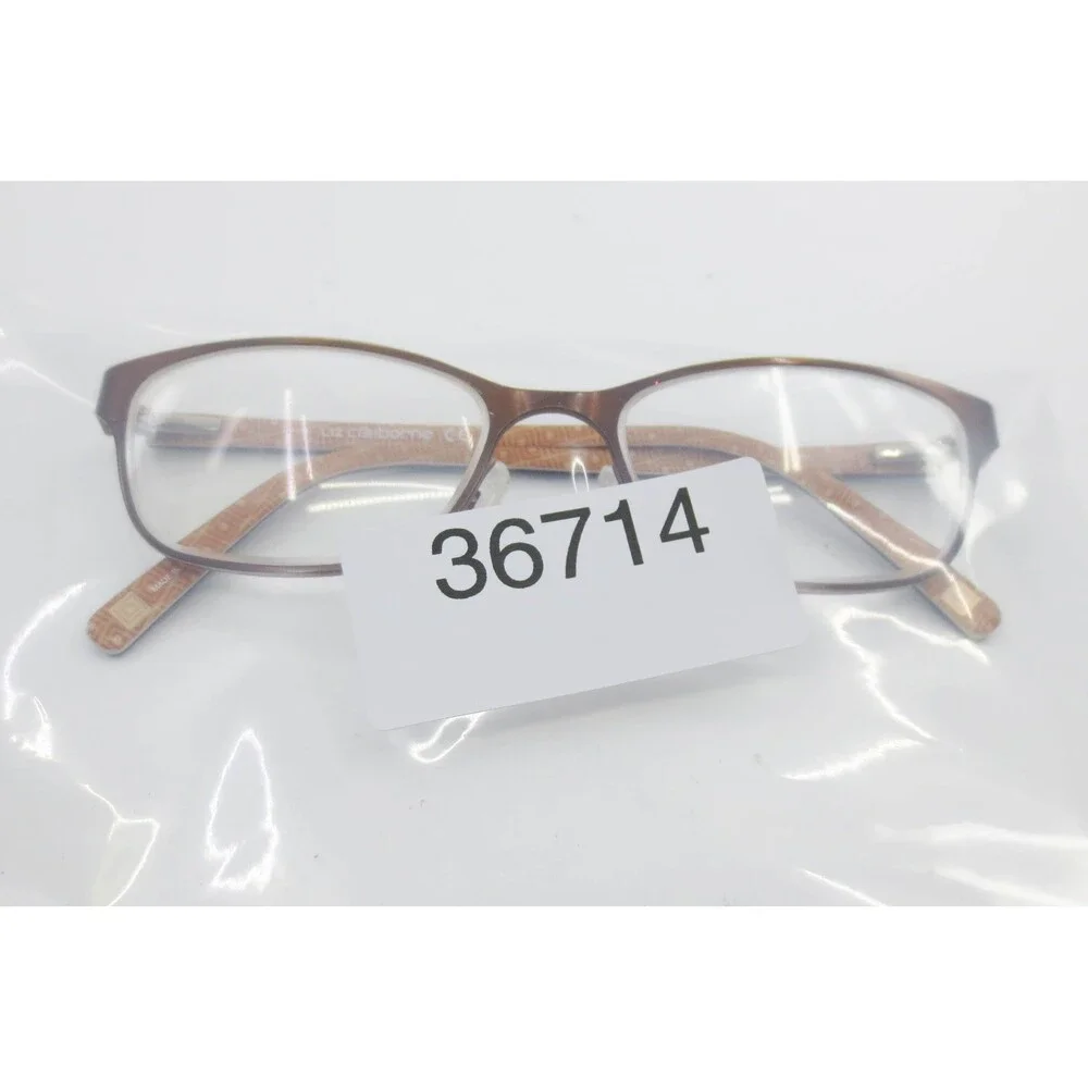 Liz Claiborne L425 0JWU Brown Eyeglasses Frames 50-16-135 Geometric Pattern Mens